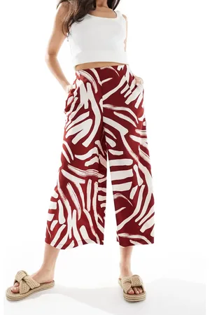 New Look Cropped wide leg trousers in pattern