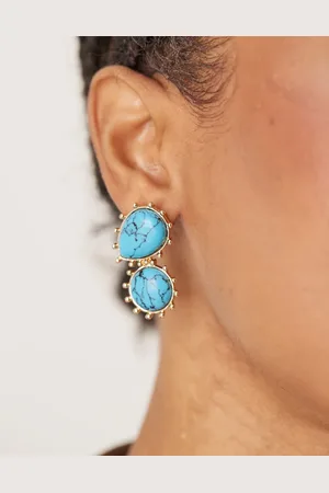 ASOS Drop earrings with faux turquoise in tone