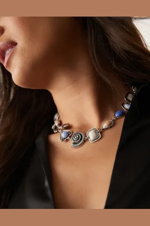 ASOS Limited Edition T-bar necklace with semi precious and charm detail in tone