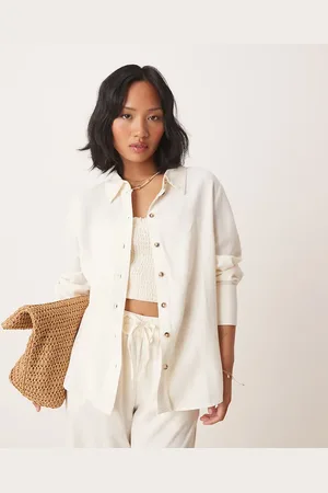 JDY Relaxed linen shirt co-ord in