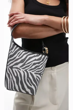 MANGO Zebra print bucket bag in