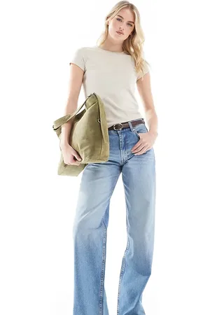 ASOS ASOS DESIGN Tall baggy wide leg jean in lightwash