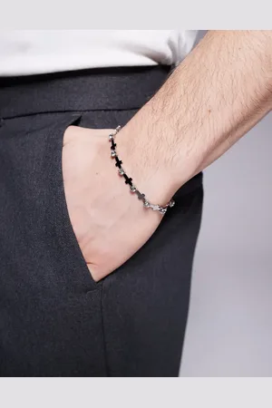 ASOS Chain bracelet with cross pendants and crystals in tone