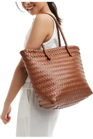 Accessorize Weave top handle shoulder bag in tan