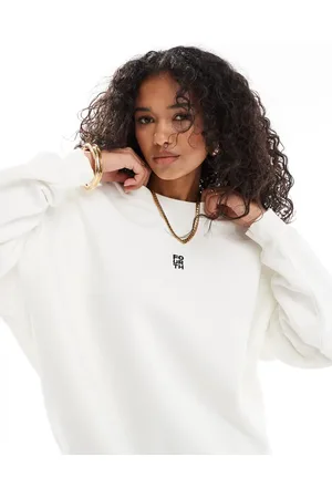 4th & Reckless Logo embroidered sweatshirt in cream