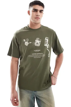 G-Star Archive oversized t-shirt in khaki with chest and back print