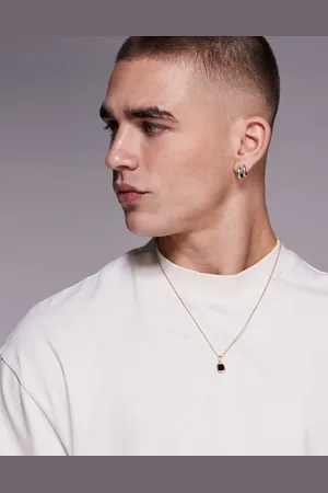 ASOS Waterproof stainless steel chain necklace with square pendant in tone