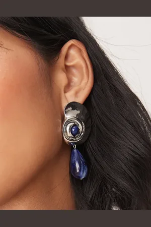 ASOS Drop earrings in shell faux semi precious design with bead in tone