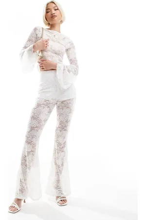 Miss Selfridge Lace flare trousers