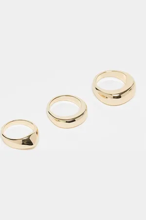 ASOS Pack of 3 minimal bubble rings in tone