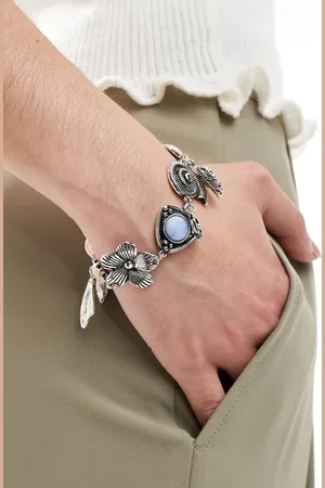 ASOS Limited Edition charm bracelet with faux stone detail in tone