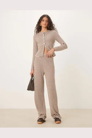 ASOS Co-ord wide leg trouser in textured stripe