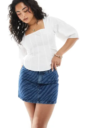 ASOS Denim mini skirt with zebra laser