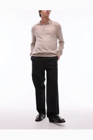 ARKET Relaxed leg tailored trousers with front press in blue
