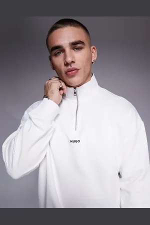 HUGO BOSS Durty half zip sweatshirt in stone