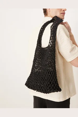 ASOS Woven crochet sling tote bag in