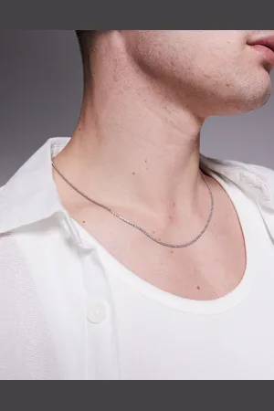 ASOS Waterproof stainless steel twisted rope chain necklace in tone