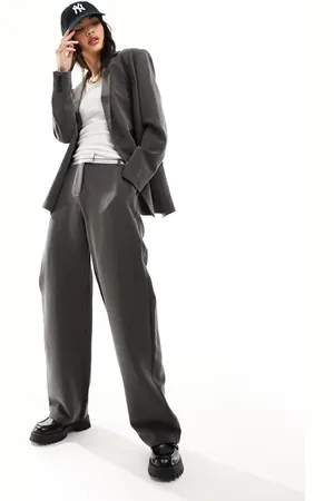 4th & Reckless Tailored contrast waist band straight leg trousers co-ord in dark