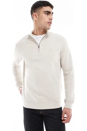 Lyle & Scott Mid layers superfine quarter zip sweatshirt in w870 cove