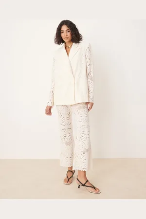 ASOS Embroidered blazer co-ord in cream