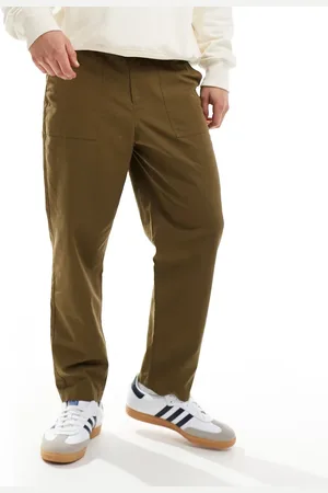 Farah Hawtin tapered fit workwear patch chinos in khaki