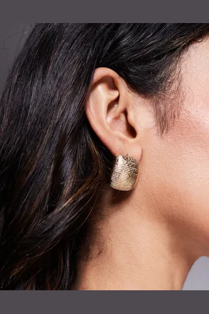 ASOS Earrings in textured rounded square design in tone