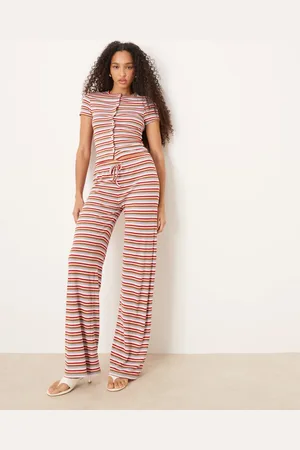 ASOS Wide leg trouser co-ord in pink stripe