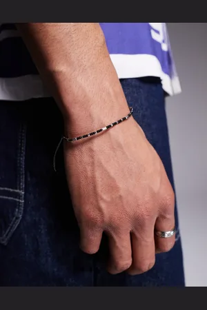 ASOS Fabric bracelet with metal beading in