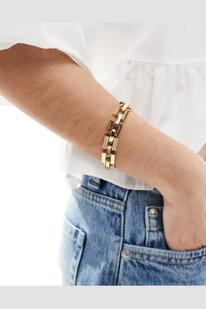 ASOS Bracelet with rectangle chain detail in tone