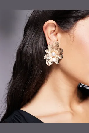 ASOS Earrings with textured petal design in tone