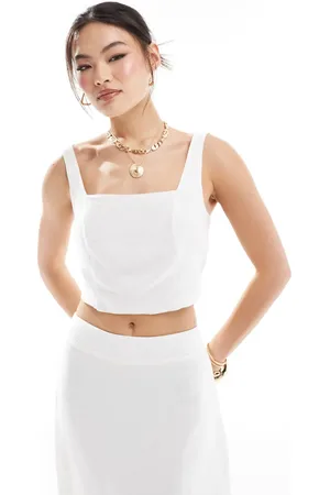 River Island Linen crop top co-ord in