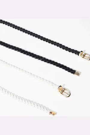ASOS 2 pack plait skinny waist and hip belt