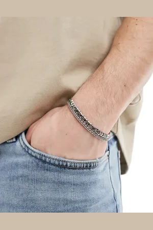 ASOS 2 pack mixed chain bracelet in tone