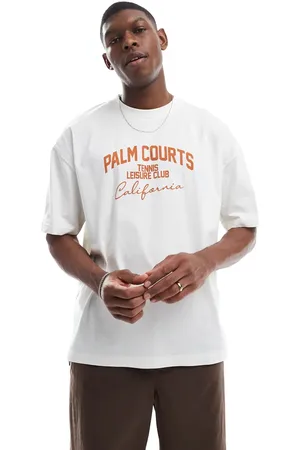ASOS Oversized t-shirt with sports graphic in cream