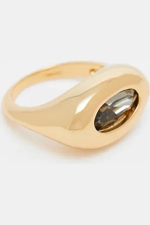 ASOS 14k plated ring with faux smoky quartz