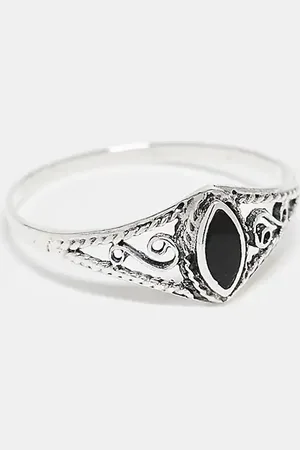 Kingsley Ryan Teardrop ring with black onyx stone in sterling