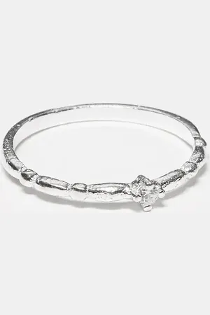 Kingsley Ryan Band ring with cubic zirconia in sterling