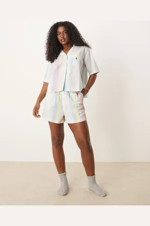 Ralph Lauren Hampton short sleeve top & shorts pyjama set in coastal stripe