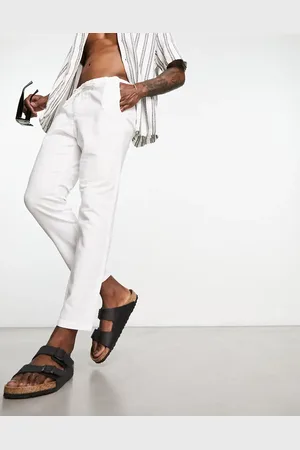 Only & Sons Linen mix cropped trouser in