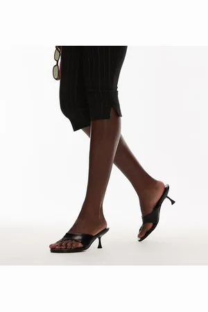 Topshop Isabella mid heel toe thong mule in