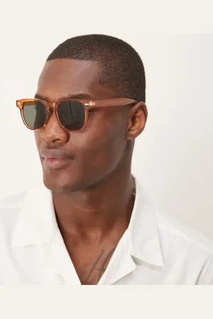 ASOS Retro sunglasses with amber frame and green smoke lens