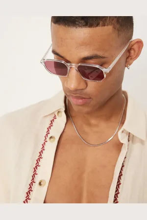 ASOS Round sunglasses with crystal frame and dark rose lens