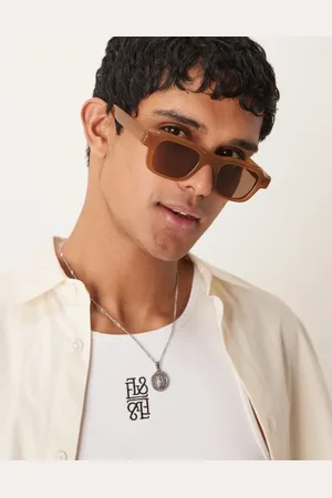 ASOS Chunky rectangle sunglasses with caramel frame and brown lens
