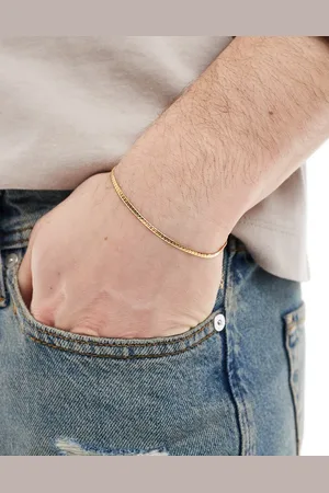 ASOS Sterling silver flat chain bracelet in plate