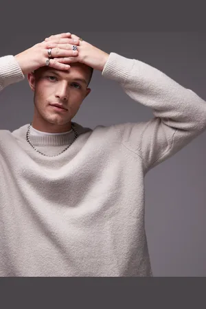 ARKET Knitted crew neck jumper in beige