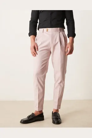 ASOS Smart tapered cotton chino trousers in dusty