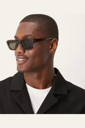 ASOS Chunky rectangle sunglasses with tortoiseshell frame and green smoke lens