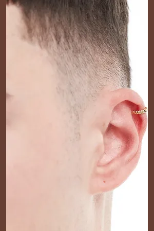 ASOS Sterling silver rope ear cuff in plate