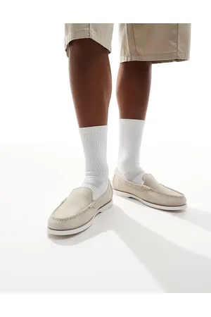 Ralph Lauren Merton suede loafer in beige/stone