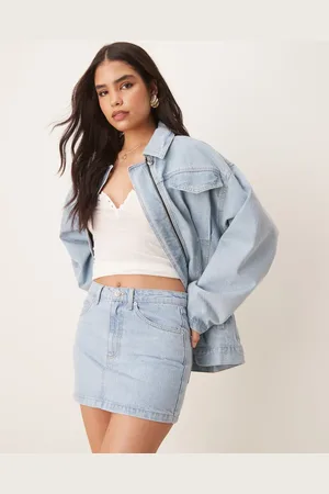 ASOS Denim pelmet skirt in lightwash co-ord